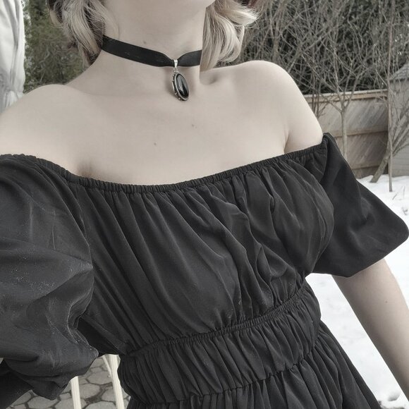 ❝ black off shoulder puffy black swan mini dress .❀ ݁ ˖ ❞ - Picture 3 of 9